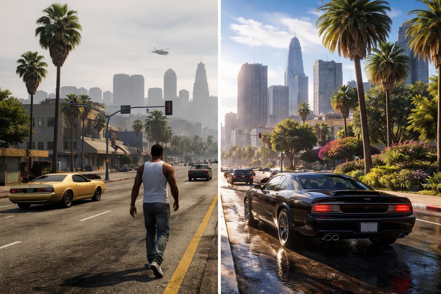 découvrez l'évolution spectaculaire des graphismes dans gta 5, illustrant un bond technologique impressionnant qui transforme l'expérience de jeu.